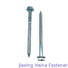Ss304 / 316 Stainless Self Tapping Screws Hex Flange Head White Zinc Plated