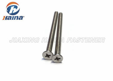 Slot silang Kepala Datar M6 Tiang panjang Sekrup Mesin Countersunk Non Standar