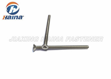 Slot silang Kepala Datar M6 Tiang panjang Sekrup Mesin Countersunk Non Standar