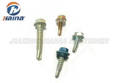 Baja Karbon 4.8 5.8 drive Painted Hex Head Self Drilling Sekrup dan mesin cuci