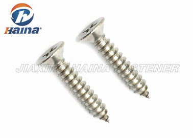A2 A4 Stainless Steel Cross Recessed DIN7997 Contersunk Self Tapping Sekrup logam untuk baja