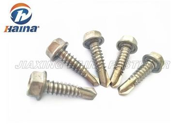 Stainless Steel 304 316 Benang Hex Pengeboran Sendiri Sekrup dan Mesin Cuci Logam