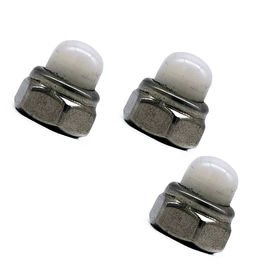 OEM Stainless Steel Kacang SS304 / 316 Hexagon Kubah Nilon Cap Kacang Putih