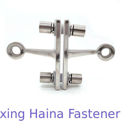 Two Arms Mirror Finish Fitting Dinding Tirai Kaca Fasad SS316