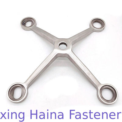 Stainless Steel304 316 4 Arms Spider Fitting Untuk Sistem Dinding Tirai Kaca