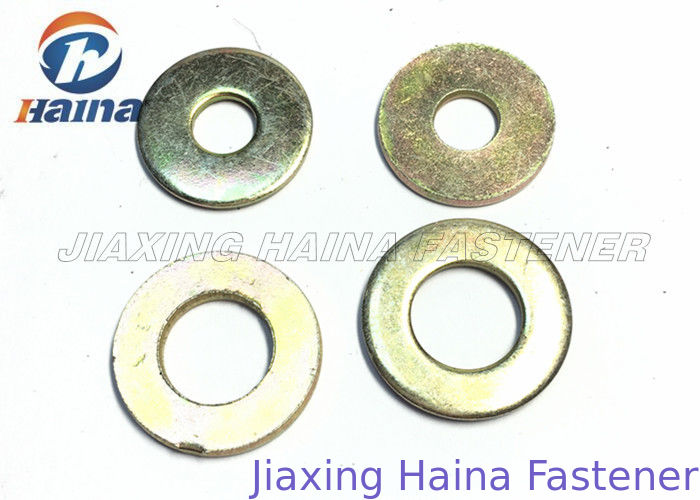 Color Plated Flat Washers Plain Carbon Steel Round Head For Iron Stamping Out